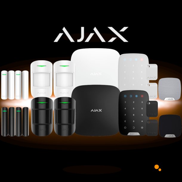 Ajax Startkit m Keypad Plus, 2x 2 sensorer, sirene