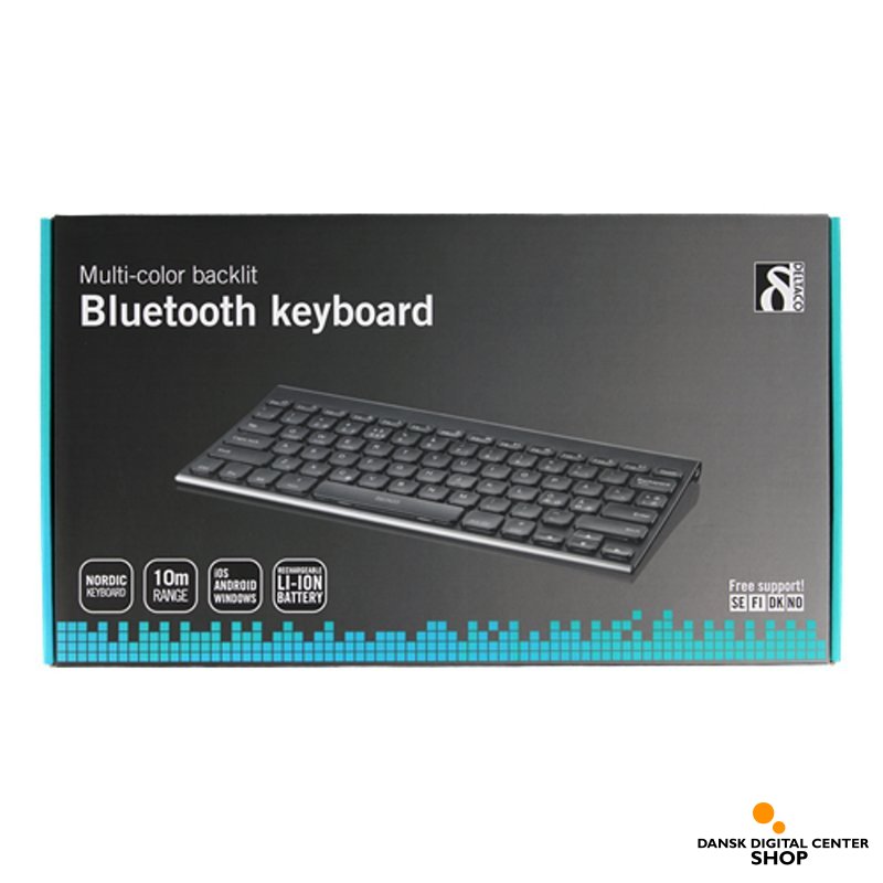 Udstyr Bandit Bloom Deltaco Minitastatur TB-630, Baggrundsbelyst, Bluetooth, Sort
