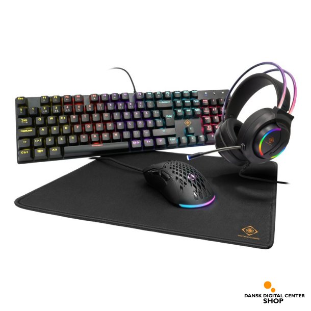 Deltaco Gaming 4-in-1 Gaming Kit, Mechanical, RGB, Red switches
