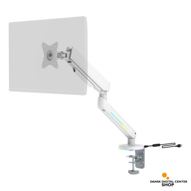 Deltaco Gaming WA 95 Monitor Arm, RGB Gaming, til 17"-32" skrm, Hvid