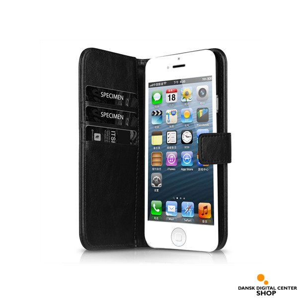 ITSKINS Wallet Book Case - til iPhone SE/5/5S - Black
