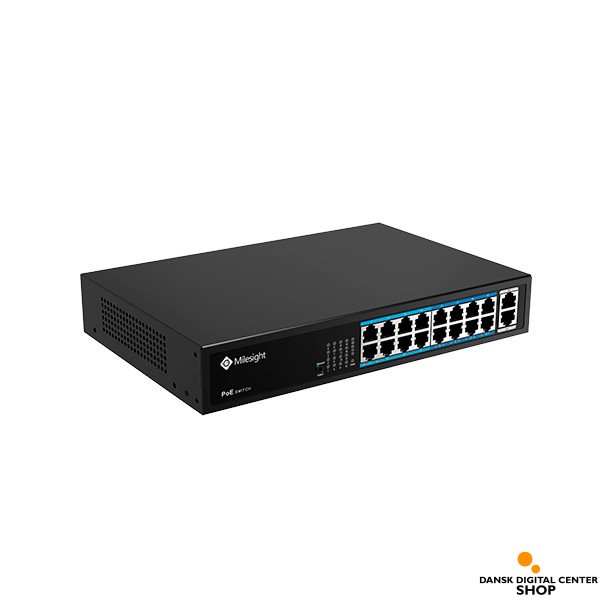 Milesight PoE Switch 16 x PoE, 2 x uplink, 200W