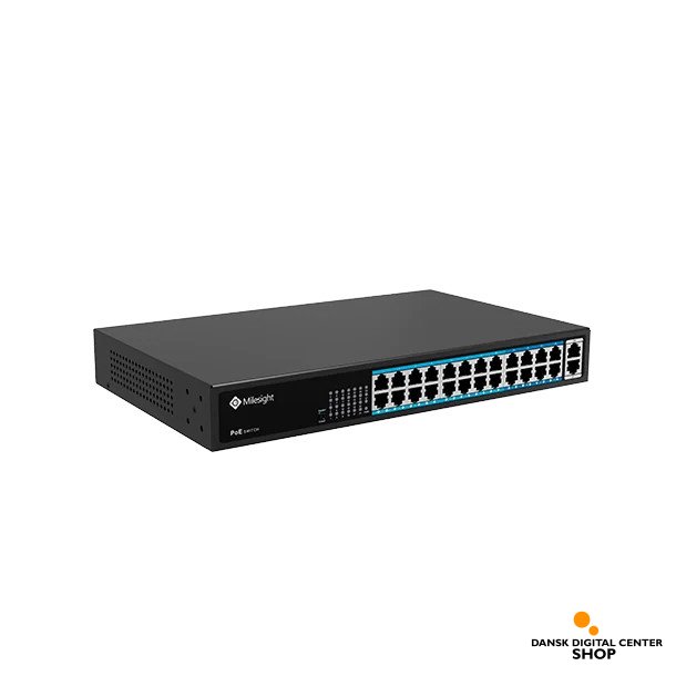 Milesight PoE Switch 24 x PoE, 2 x uplink, 400W