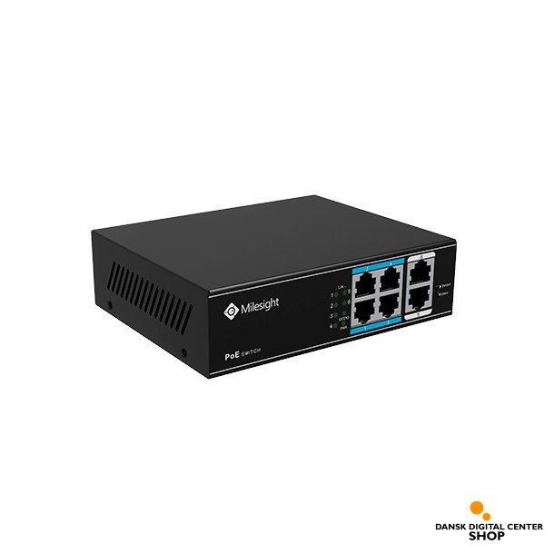 Milesight PoE Switch 4 x PoE, 2 x uplink, 65W