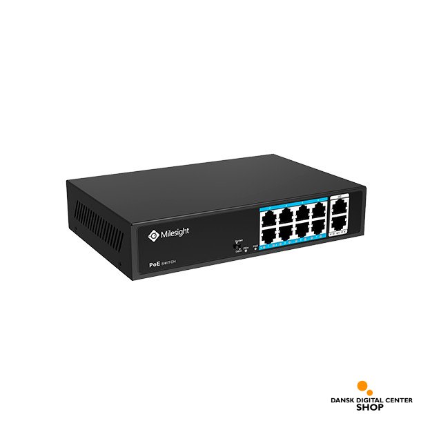 Milesight PoE Switch 8 x PoE, 2 x uplink, 120W