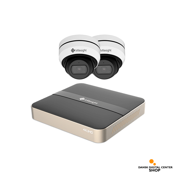 Milesight Lite pakke 1 - Overvgningspakke m. 2 stk. dome kameraer