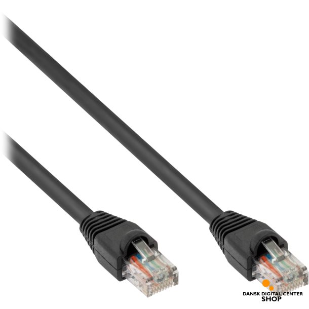 Cat 5e Netvrkskabel. Sort. 2m