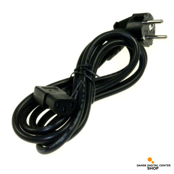 Netledning m. apparatstik - m. vinkel 5 meter - Sort