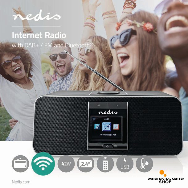 Nedis Internet Radio,  Bluetooth, Wi-Fi, DAB+, FM, Internet, RDIN5005BK